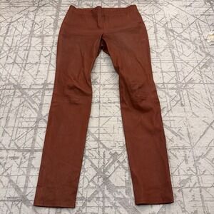 Helmut Lang Burgundy Red Leather Pants Size‎ 12 Style G06HW120